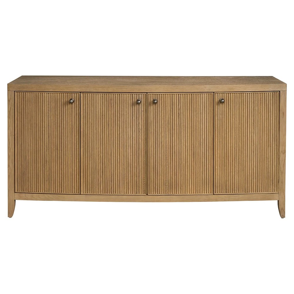 Isabella Modern Classic Fluted Brown Oak Credenza|