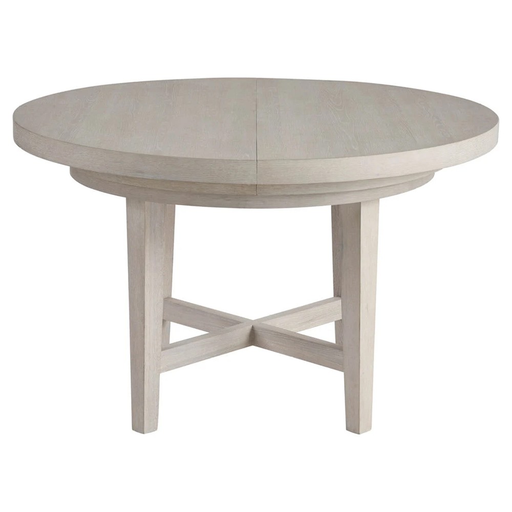 Diana Modern Classic White Oak Round Extendable Dining Table - 54-72"|