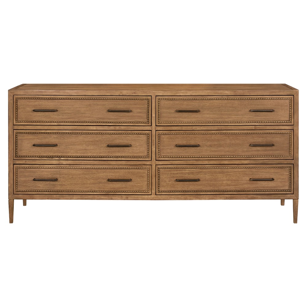 Anjana Coastal Beach Brown Oak Double Dresser|
