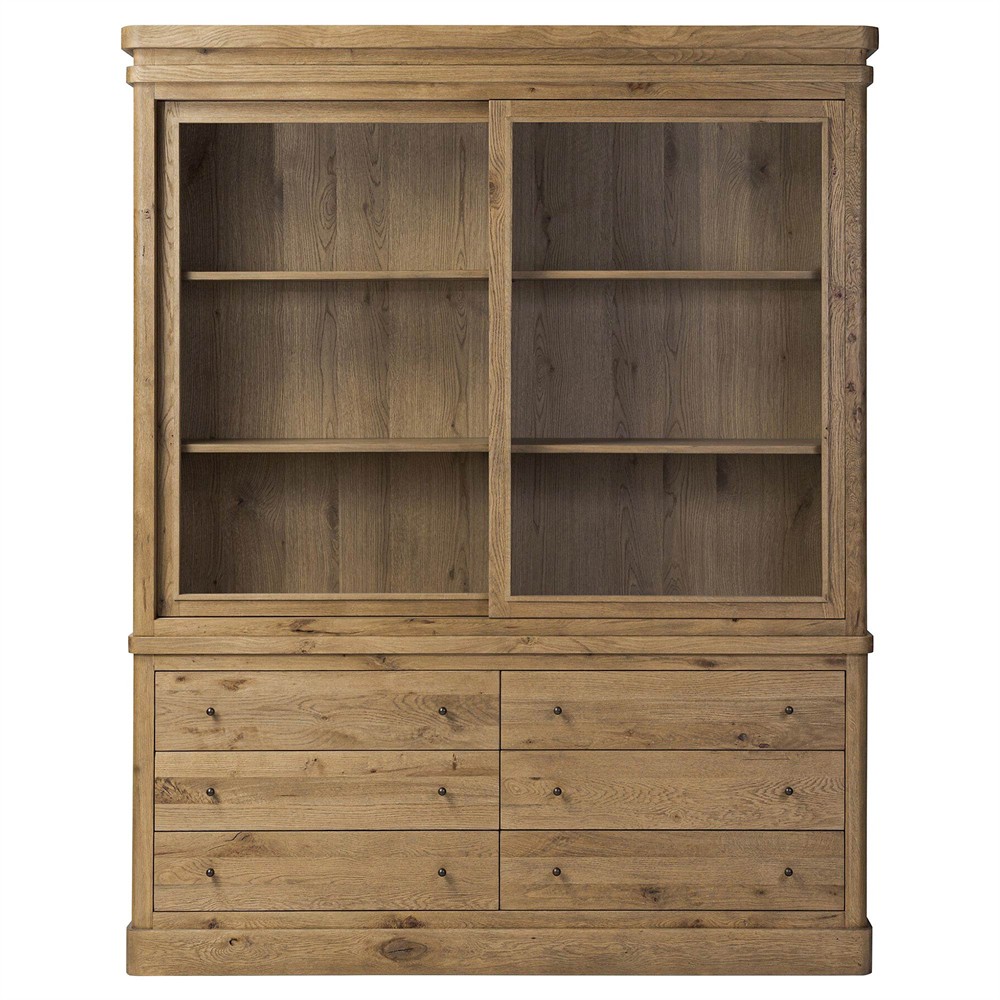 Diego Updated Traditional Honey Brown Oak Display Case|