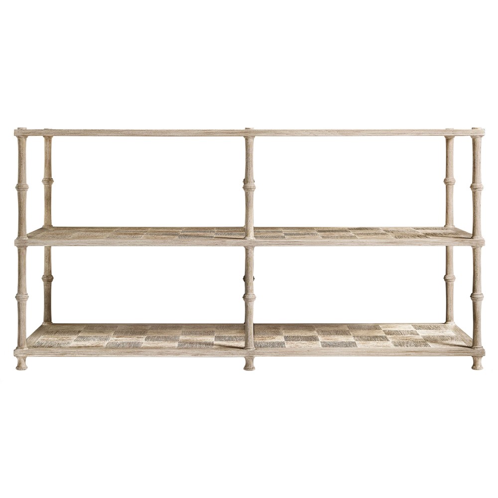 Mateo Modern Classic Beige Acacia Wood Bamboo Console Table|