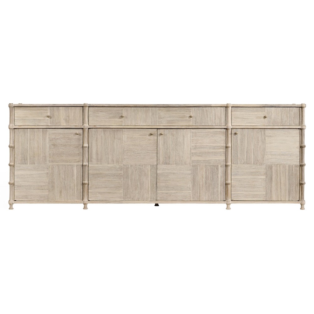 Mateo Modern Classic Beige Acacia Wood Bamboo Buffet|