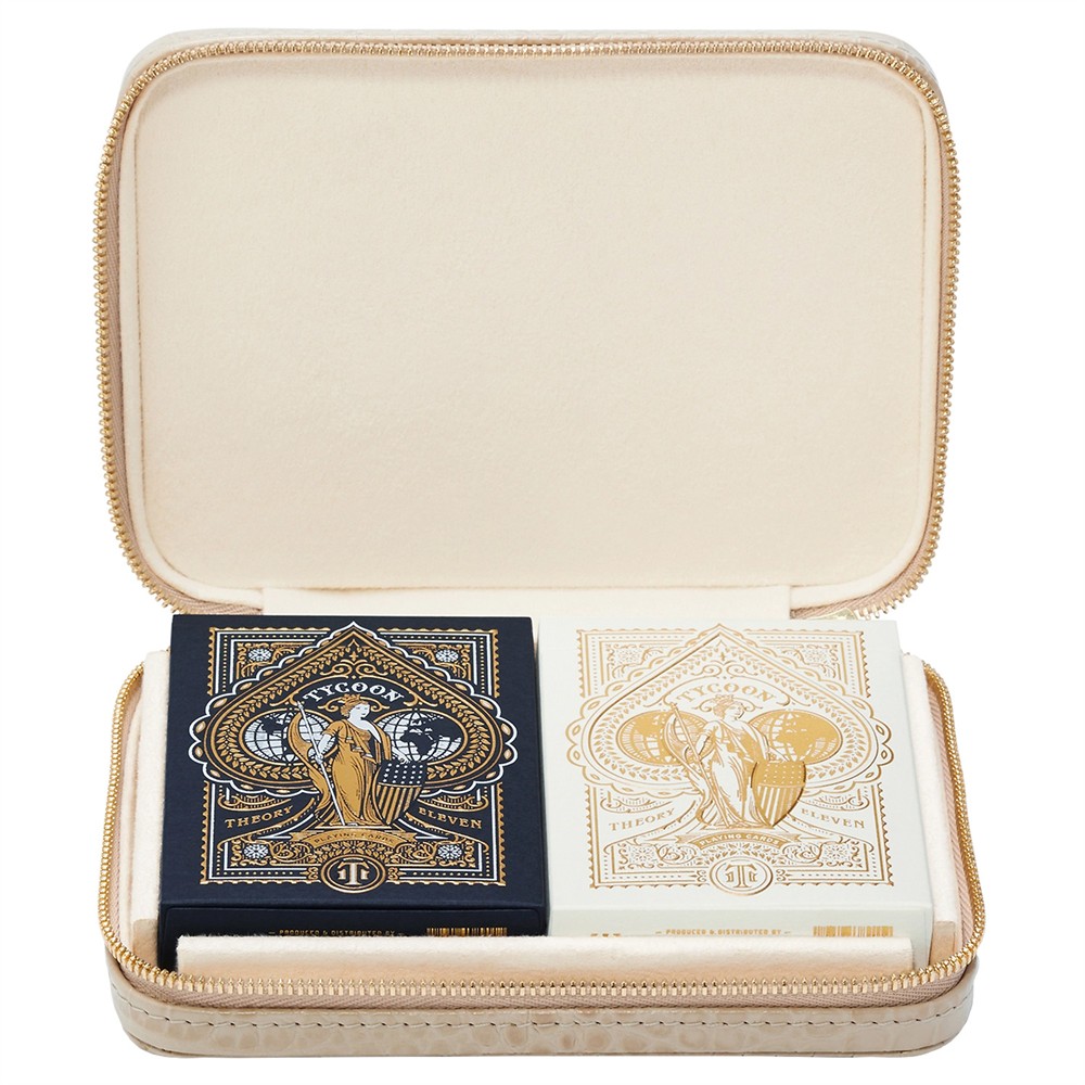 AERIN Enzo Modern Classic Fawn Leather Case Travel Card Set|