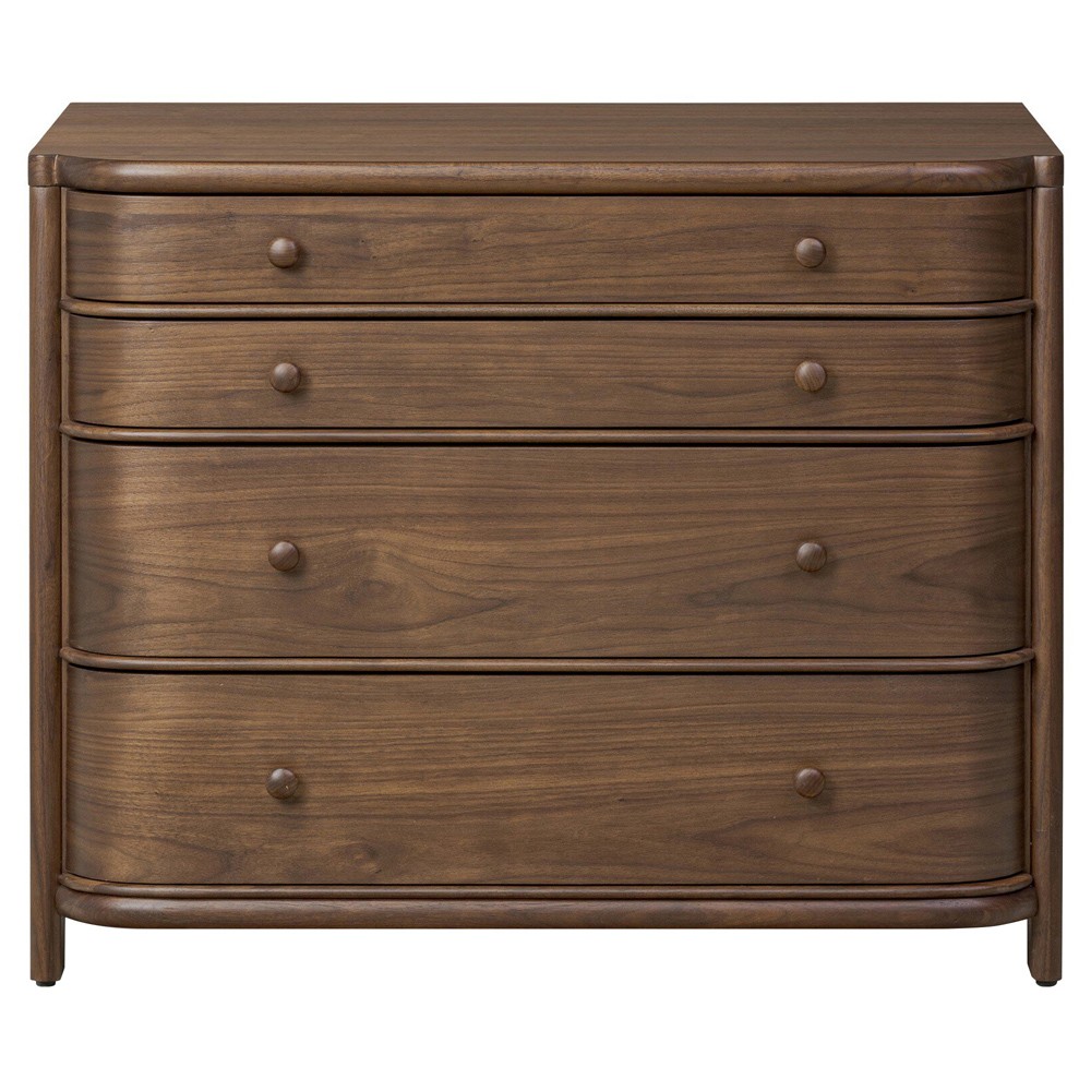Agatha Dark Brown Walnut Nightstand|