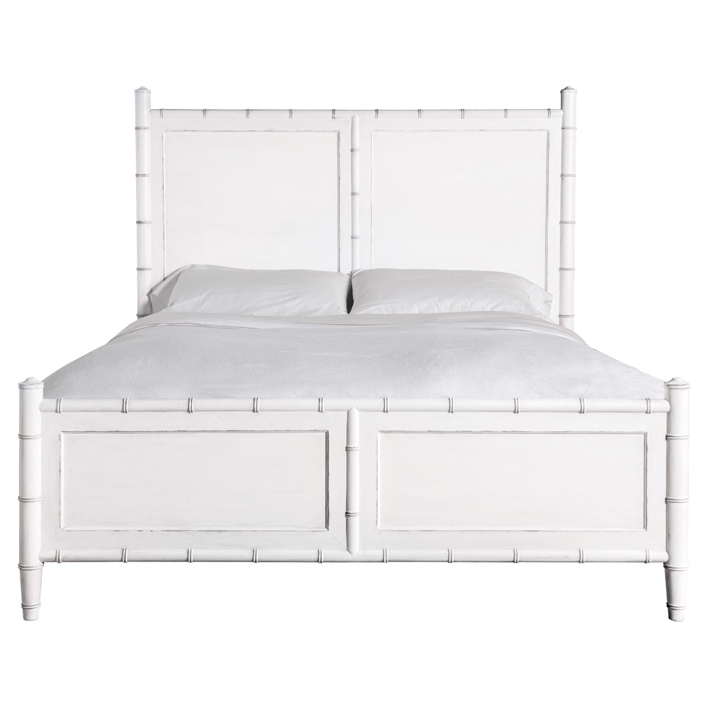 Sharise Coastal Beach White Wood Bed - King|