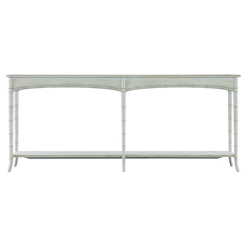 Sharise Coastal Beach Light Blue Maple Wood Rectangular Console Table|