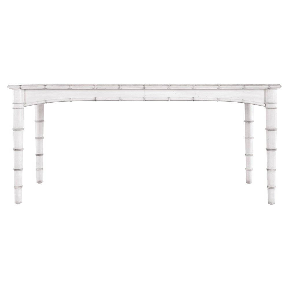 Sharise Coastal Beach White Wood Rectangular Extendable Dining Table - 68-88"|