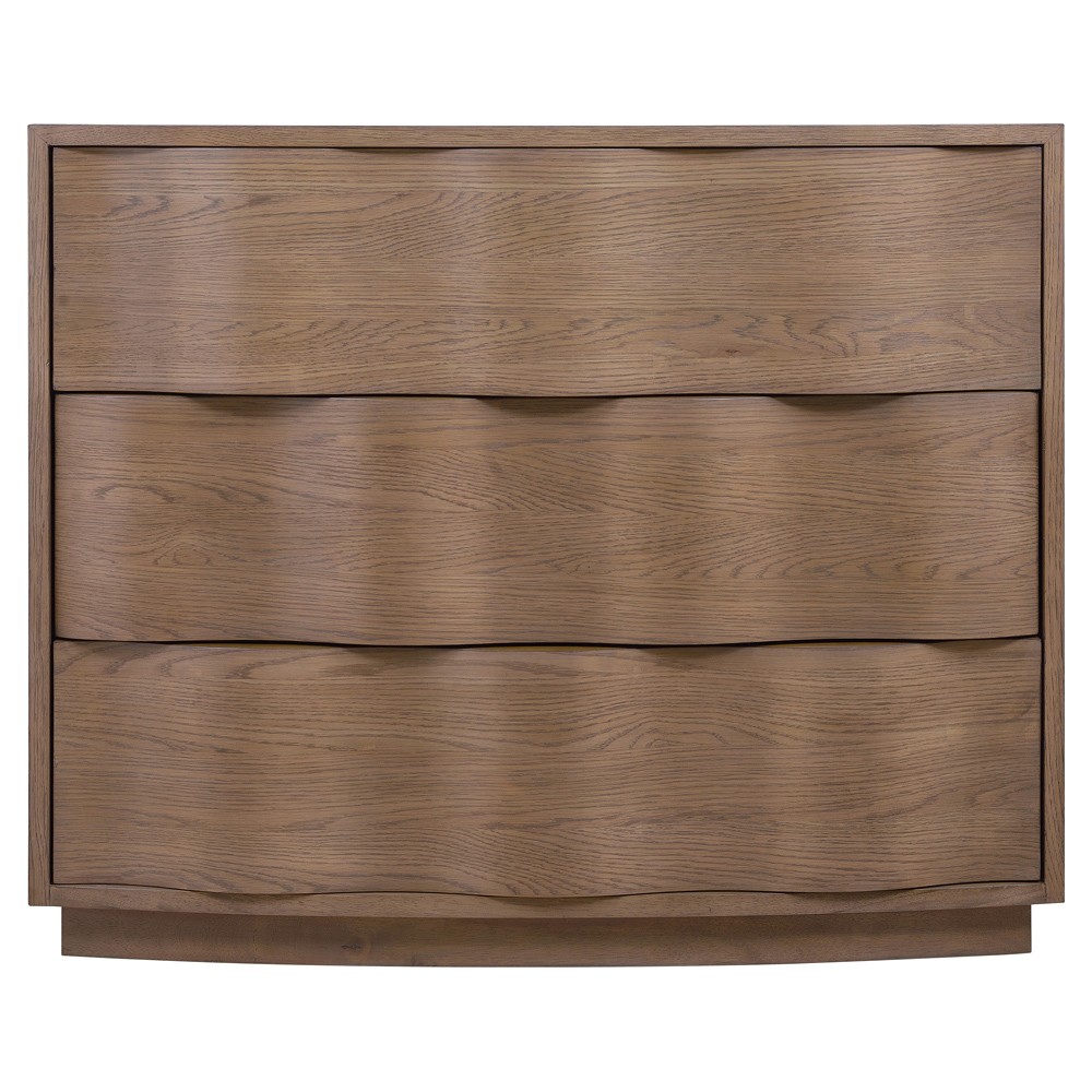 Amleto Modern Classic Brown Oak Wavy Bachelor Chest|