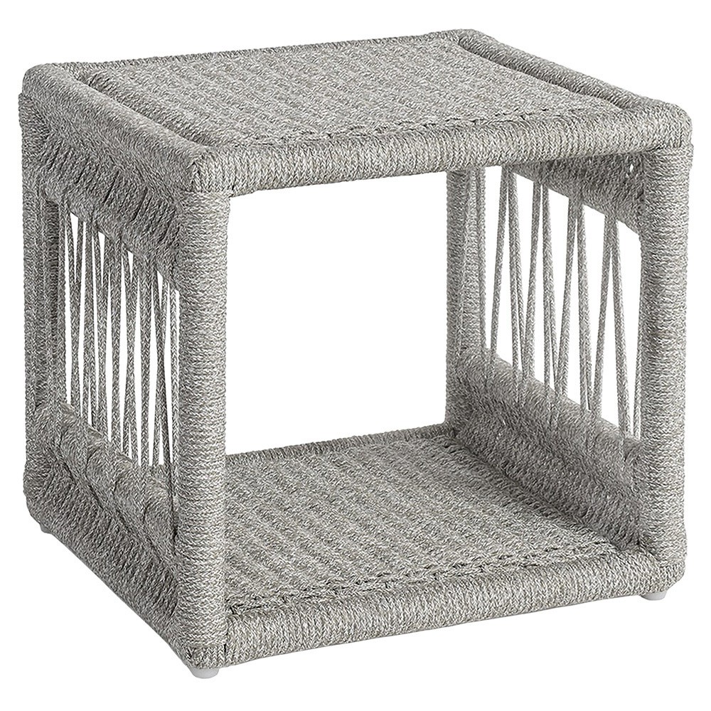 Palecek Mara Coastal Beach Grey Rope Outdoor Square Side Table|
