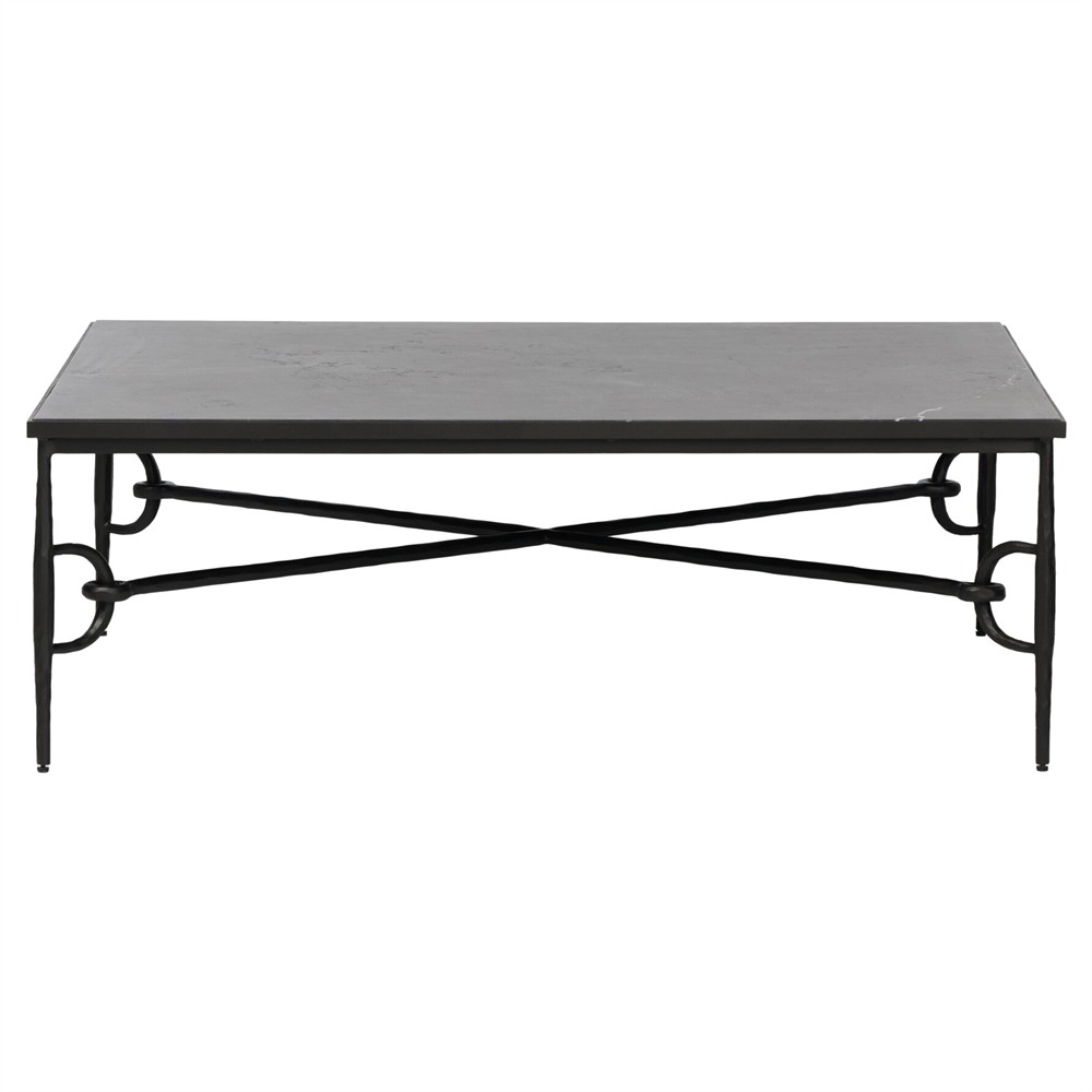 Ceasar French Country Brown Marble Square Coffee Table|