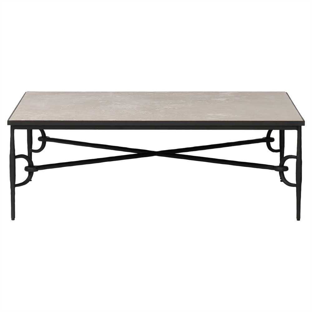 Ceasar French Country Beige Marble Square Coffee Table|