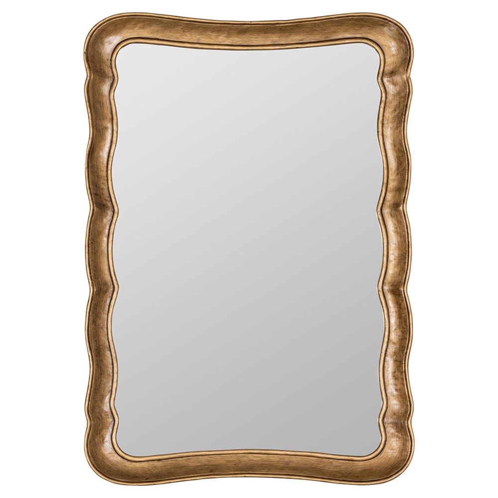 Elliren Updated Traditional Gold Wavy Frame Wall Mirror|