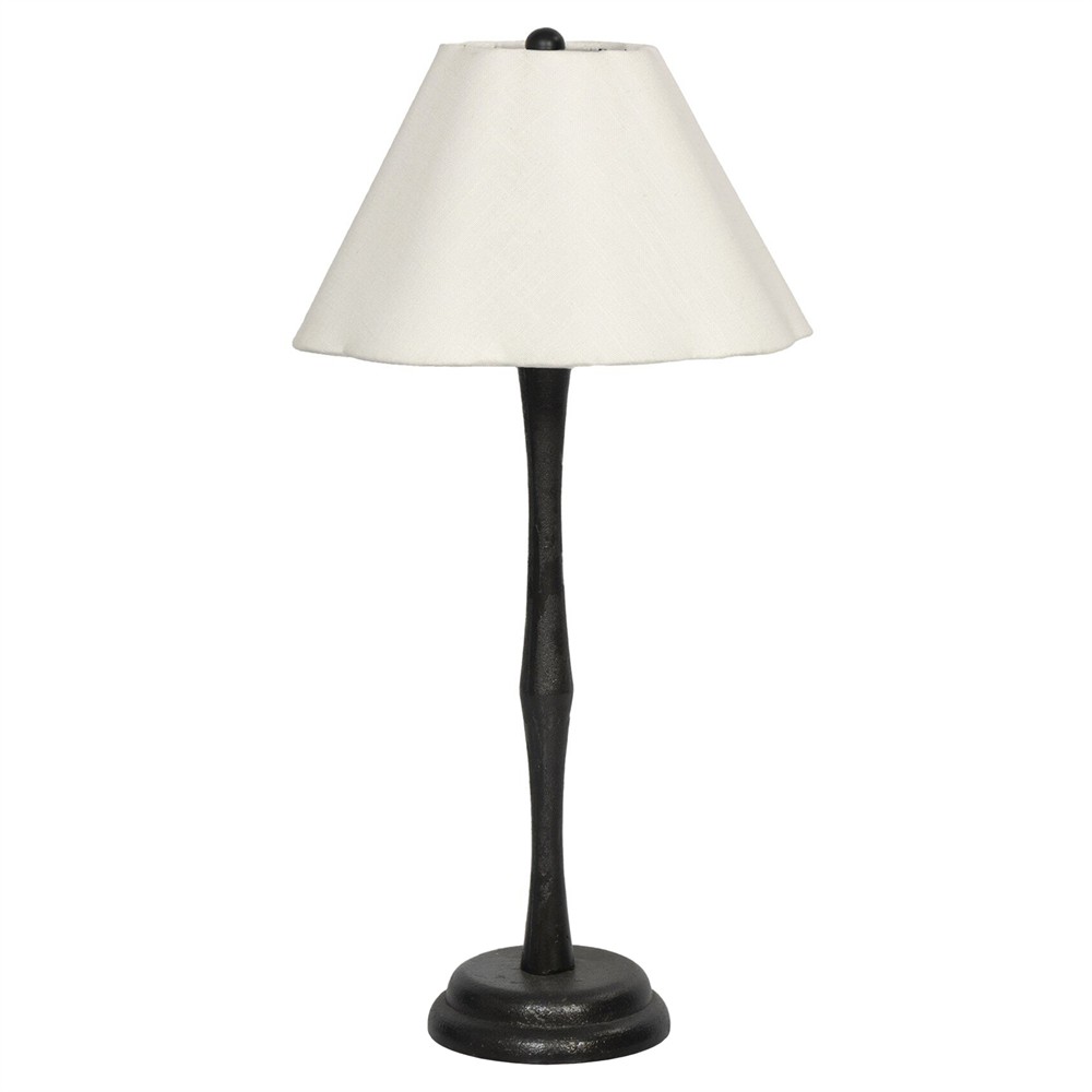 Isabelle Updated Traditional Black Iron Scalloped Shade Table Lamp|