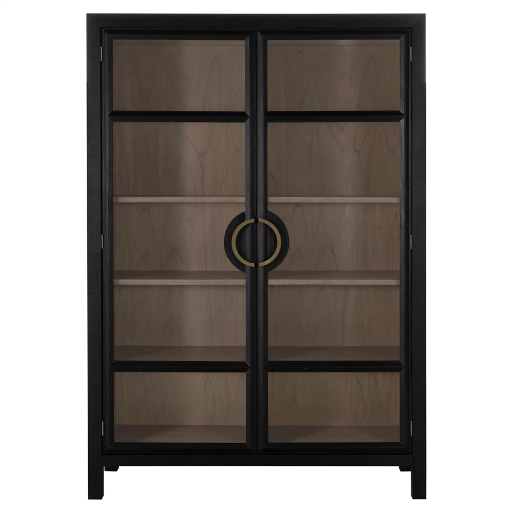 Elias Modern Classic Brushed Black Wood Cabinet|