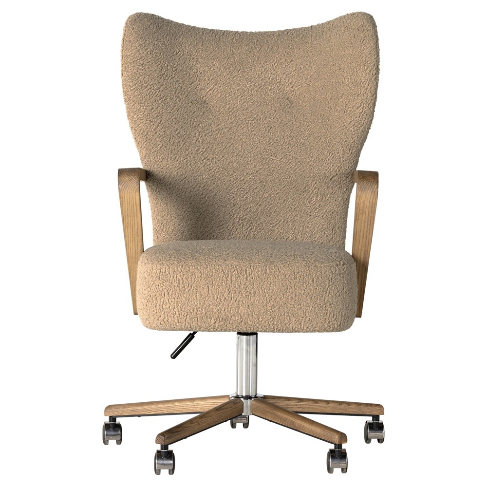 Miah Modern Classic Camel Sheepskin Office Chair|