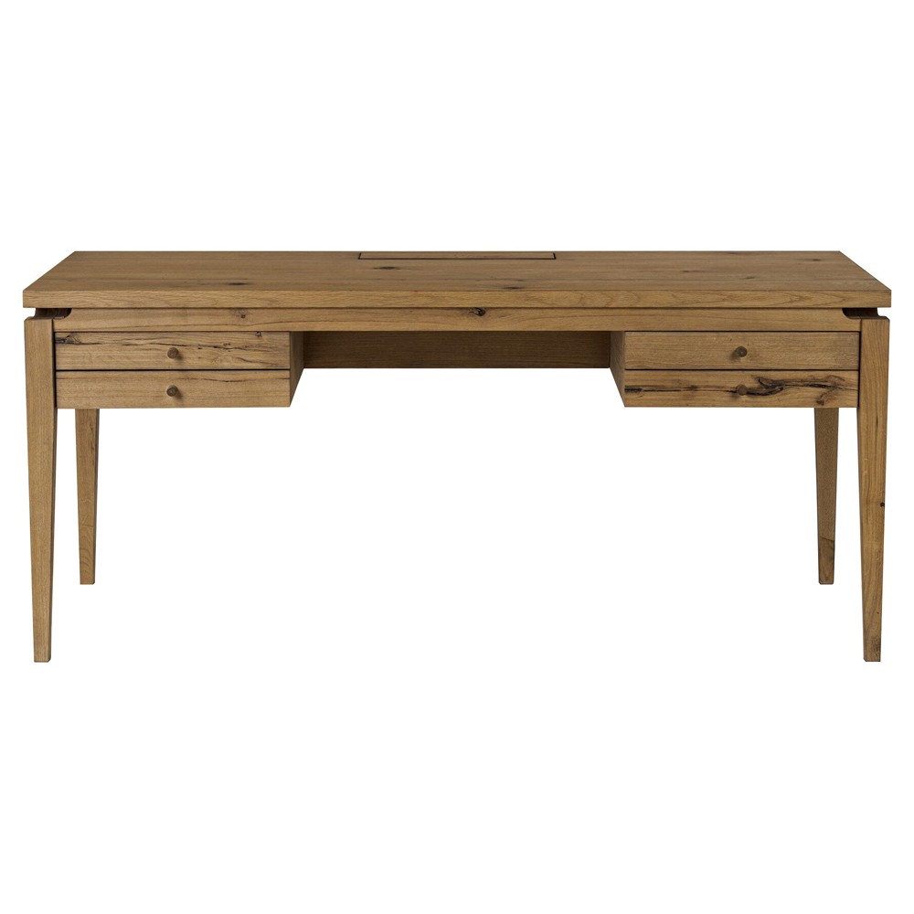 Lalaine Modern Classic Brown Oak Wood Desk|