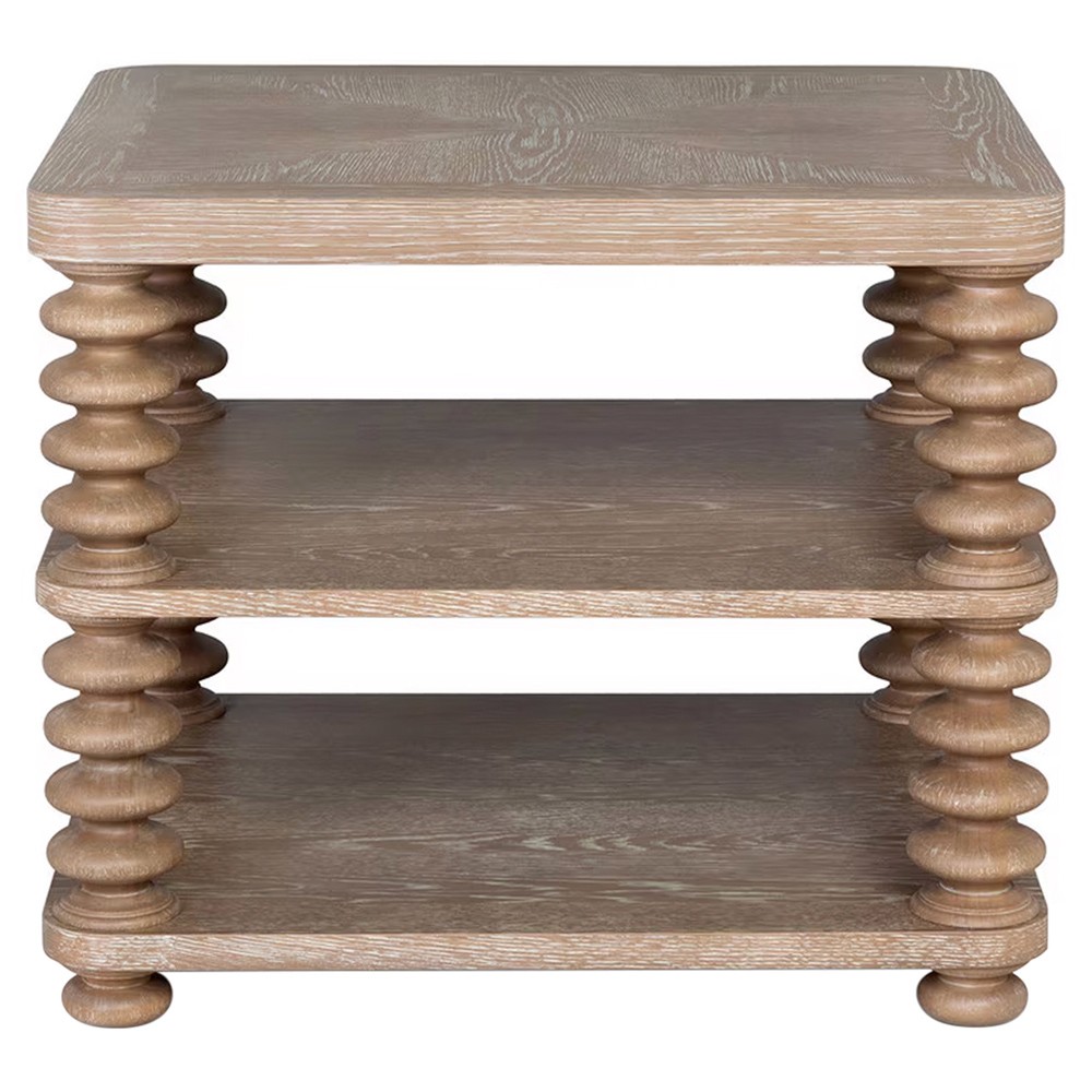 Isabella Updated Traditional Brown Oak Rectangular Spindle Side