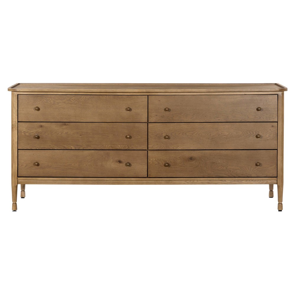 KF-114【新入荷　リサイクル品】土井インテリア　カウンターチェスト　ブラウン Franny Saddle Brown Oak Dresser | Kathy Kuo Home
