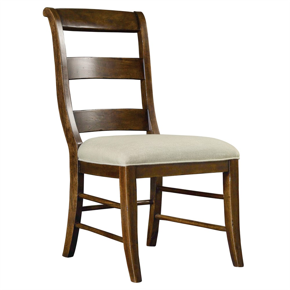 Alban Updated Traditional Brown Wood Ladderback Dining Chair|