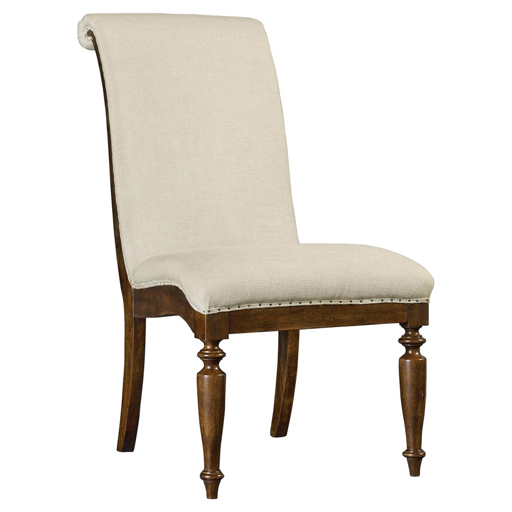 Alban Updated Traditional Beige Linen Dining Chair|