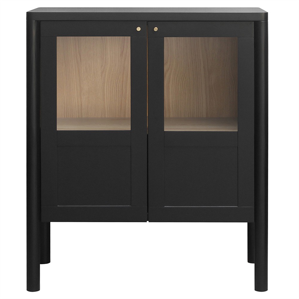 Riona Modern Classic Black Pine Wood Cabinet|
