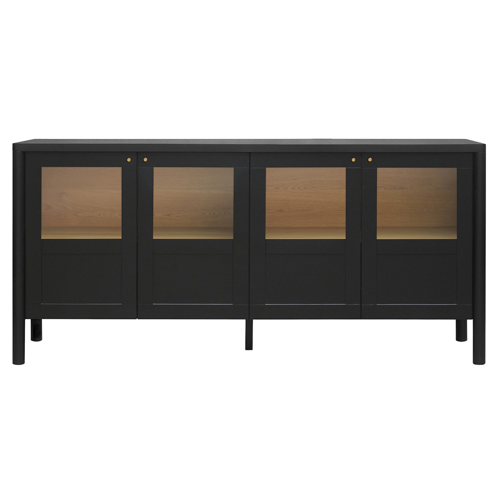 Riona Modern Classic Black Pine Wood Sideboard|