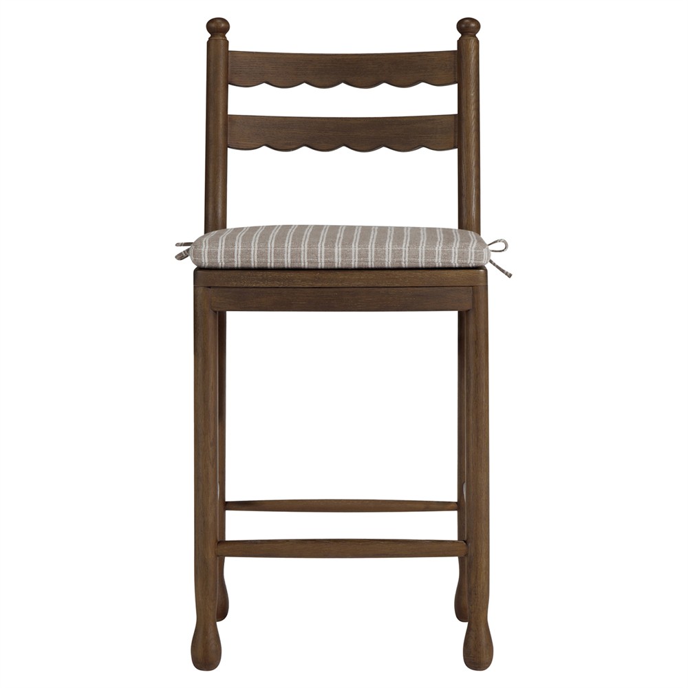 Declan Updated Traditional Dark Brown Oak Counter Stool|