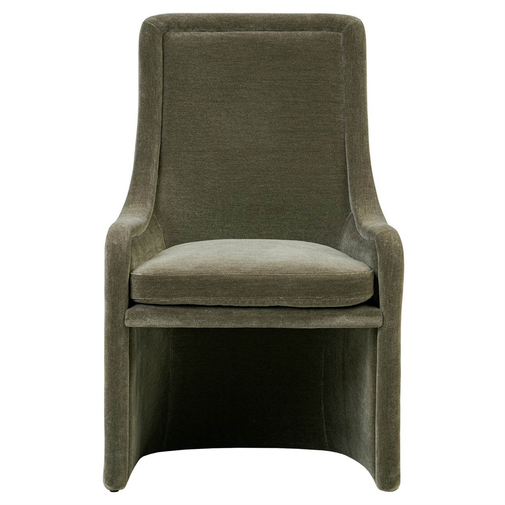 Heather Modern Classic Olive Green Velvet Dining Chair|