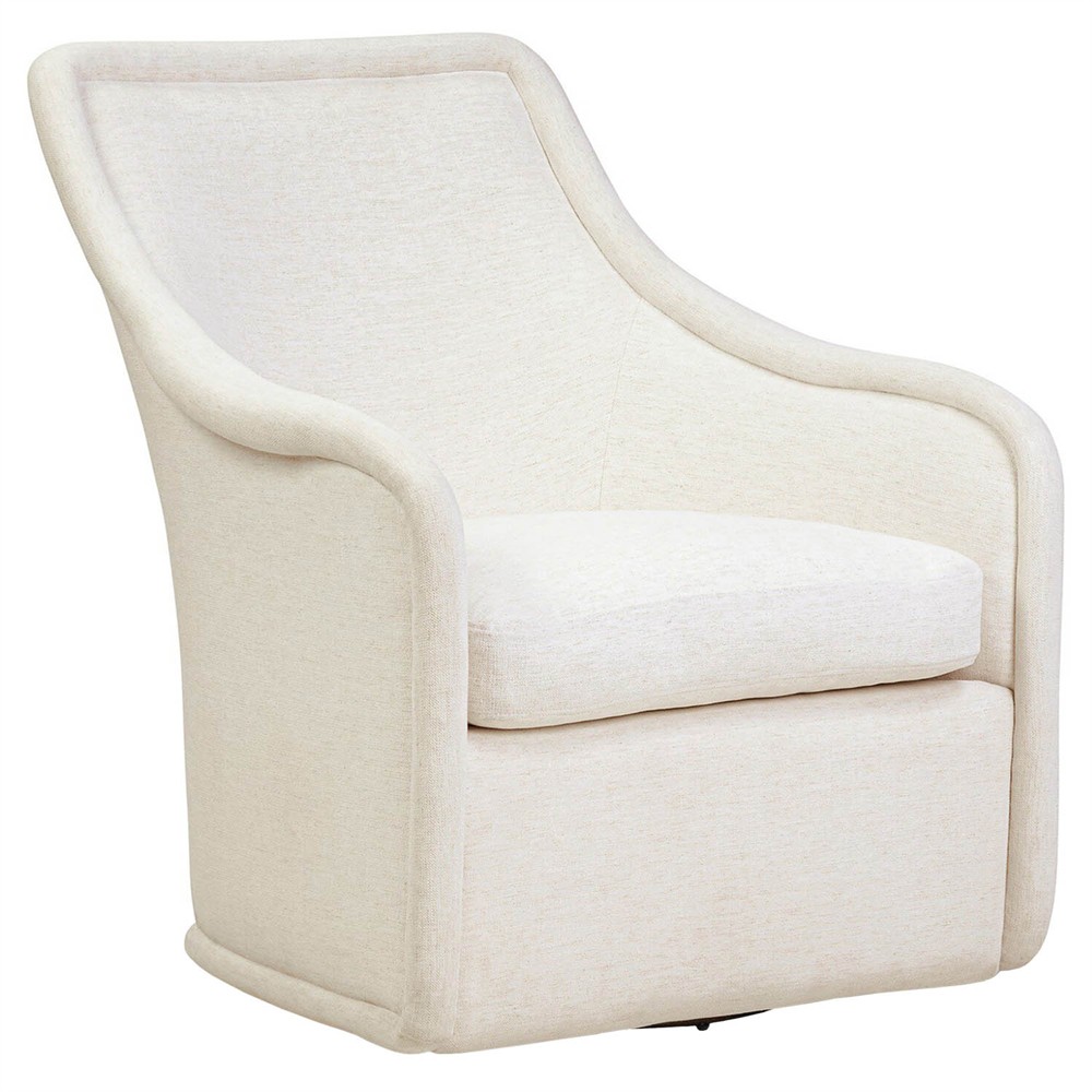 Heather Modern Classic Cream Crypton Swivel Chair|