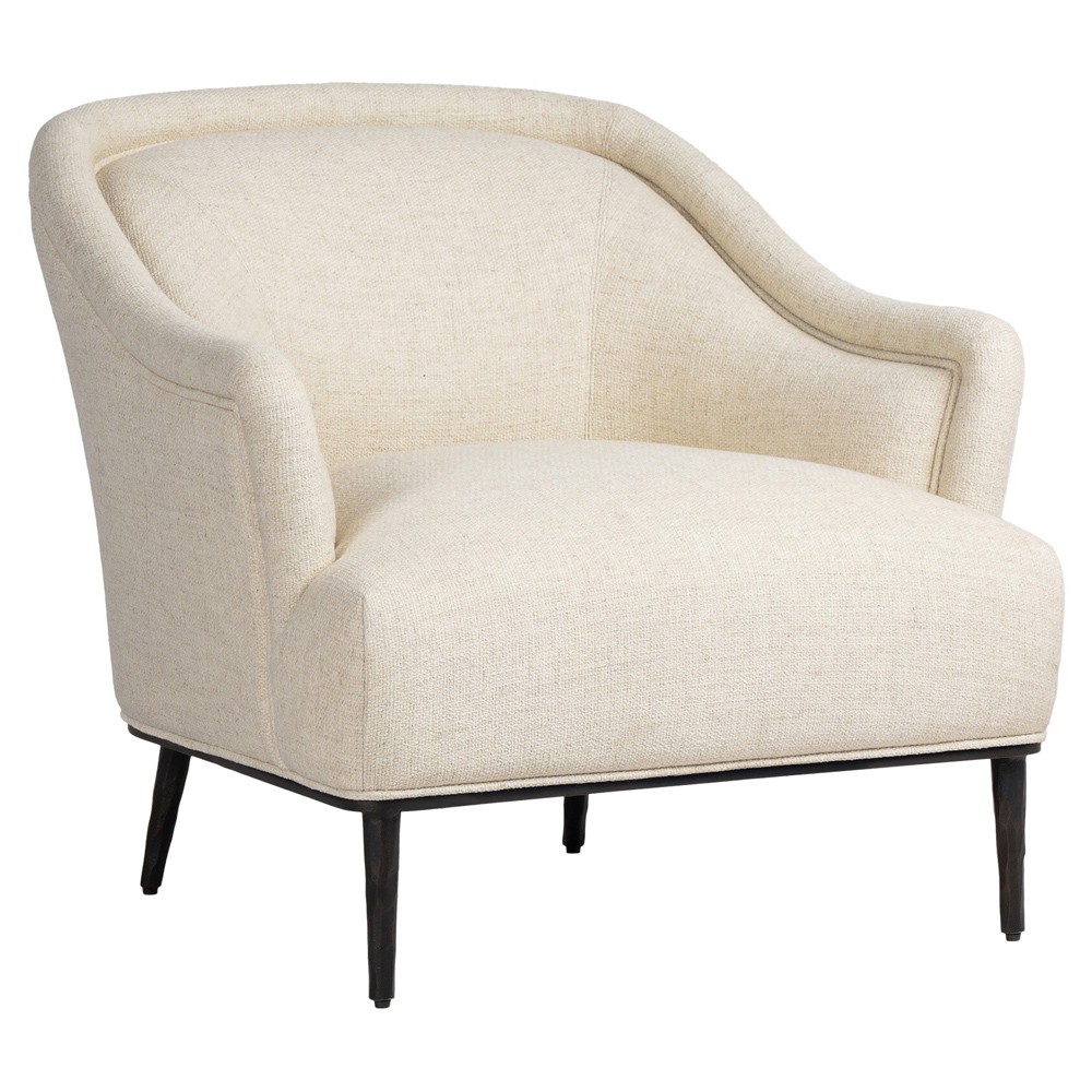 Taylor Modern Classic Cream Performance Black Iron Arm Chair|