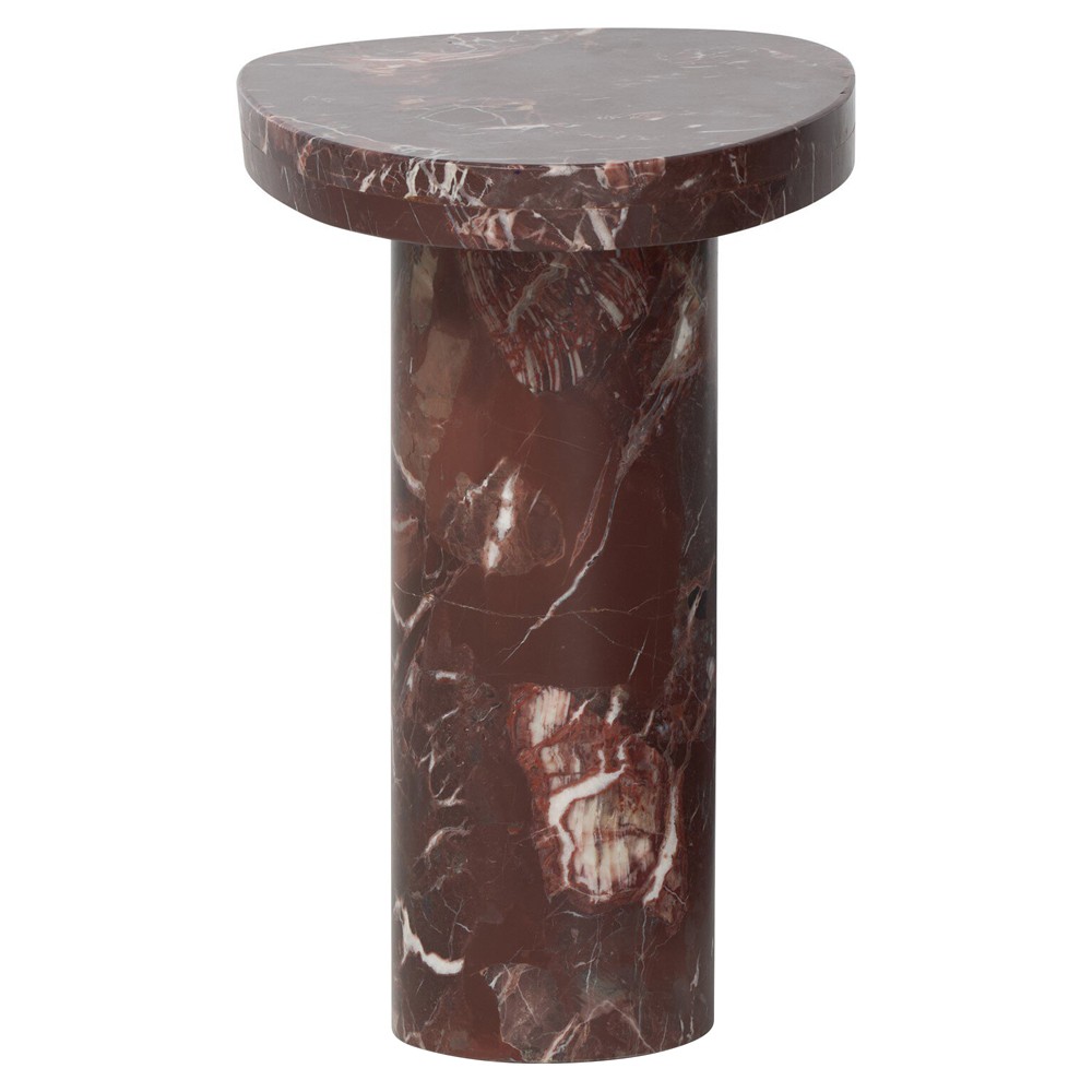 Zayden Modern Classic Merlot Red Marble End Table|