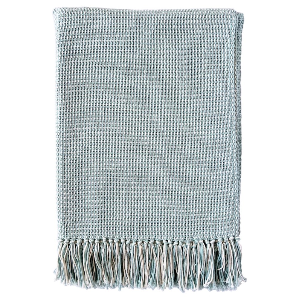 Adelaide Coastal Beach Seafoam Cotton Handwoven Throw Blanket|