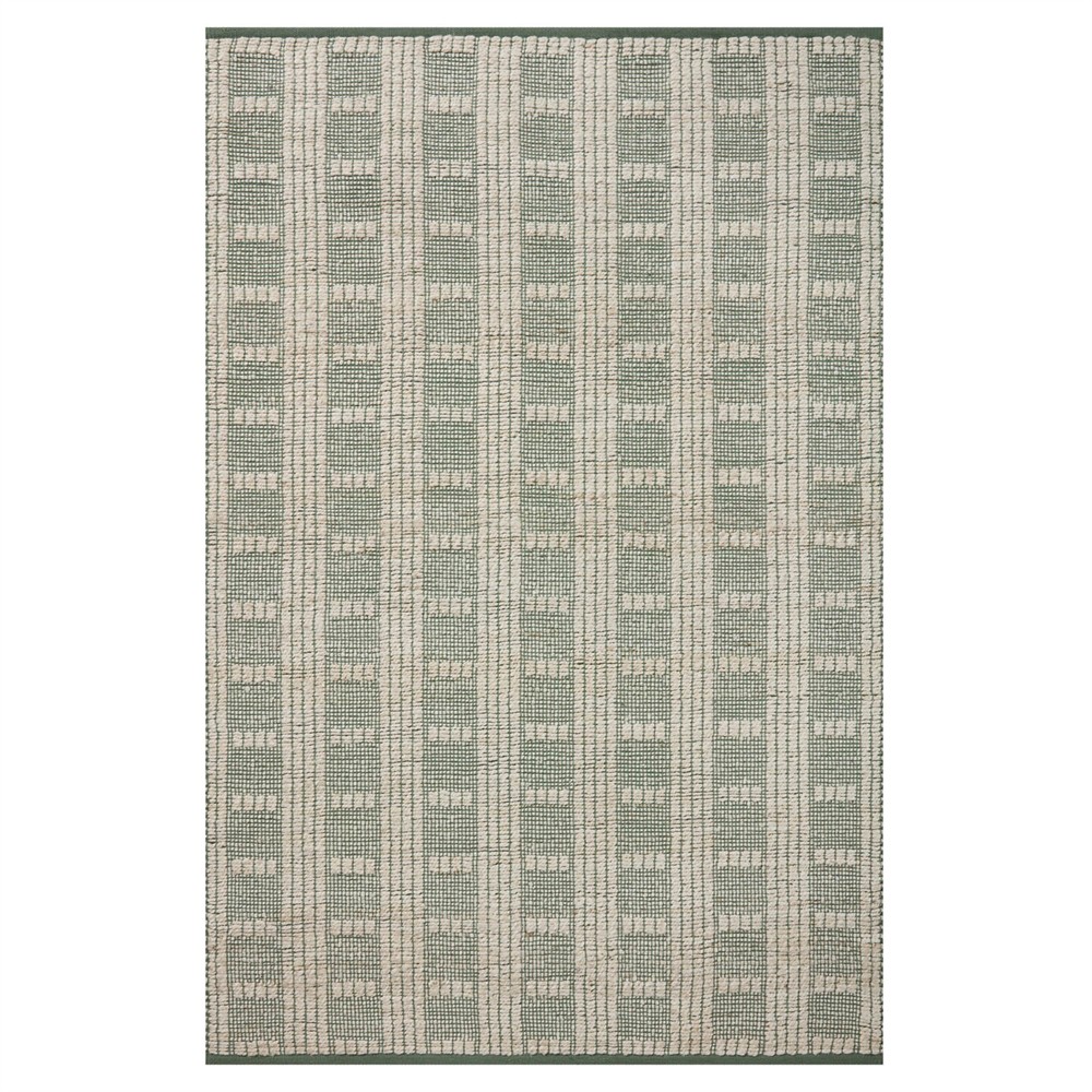 Arwen Updated Traditional Green Striped Patterned Rug - 5'x7'|