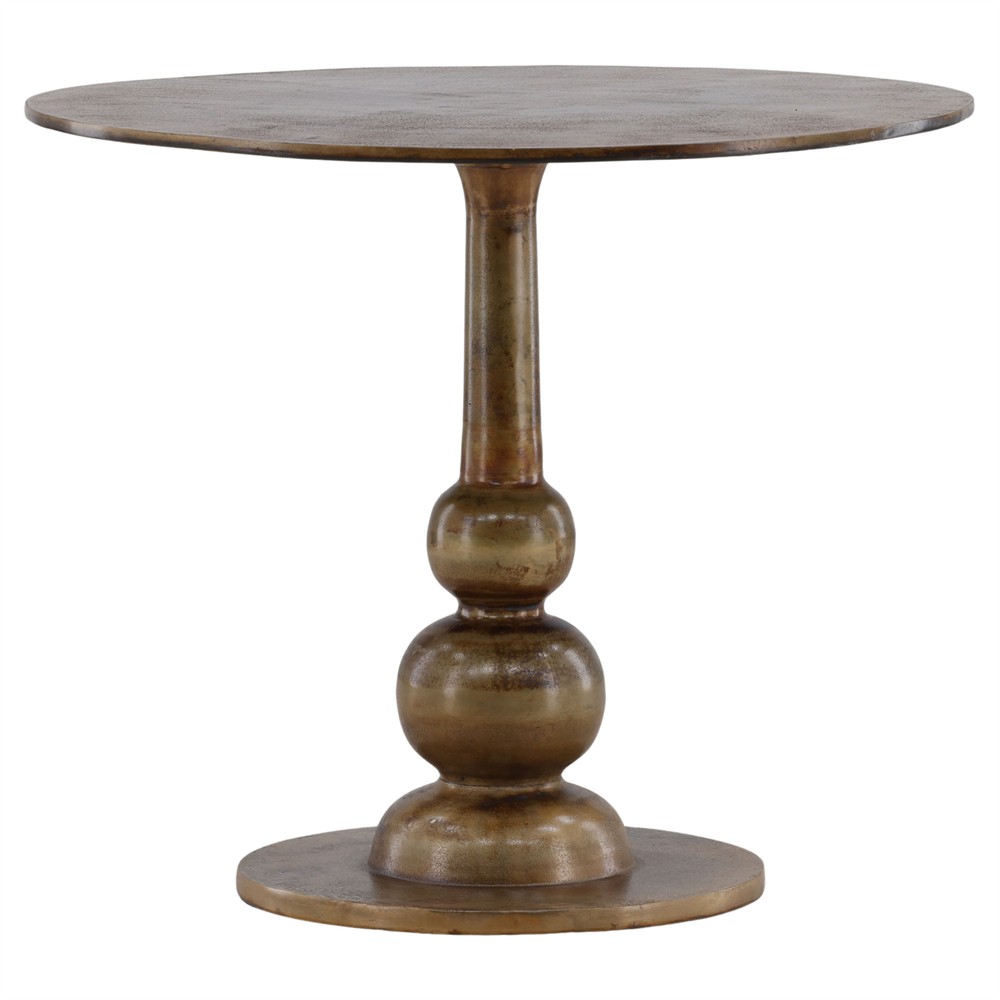 Anne Modern Classic Brass Aluminum Round Pedestal Bistro Table - 35"|