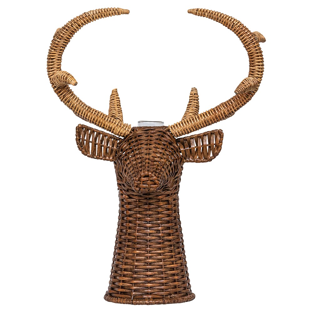 Juliska Devon Willow Traditional Brown Rattan Stag Vase - 22&quot;|