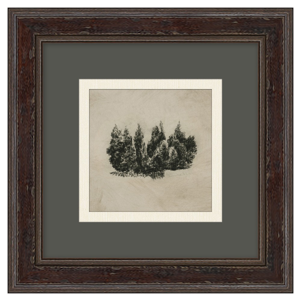 Anselm Rustic Grey Forest Dark Walnut Frame Illustration 1 - 14x14|