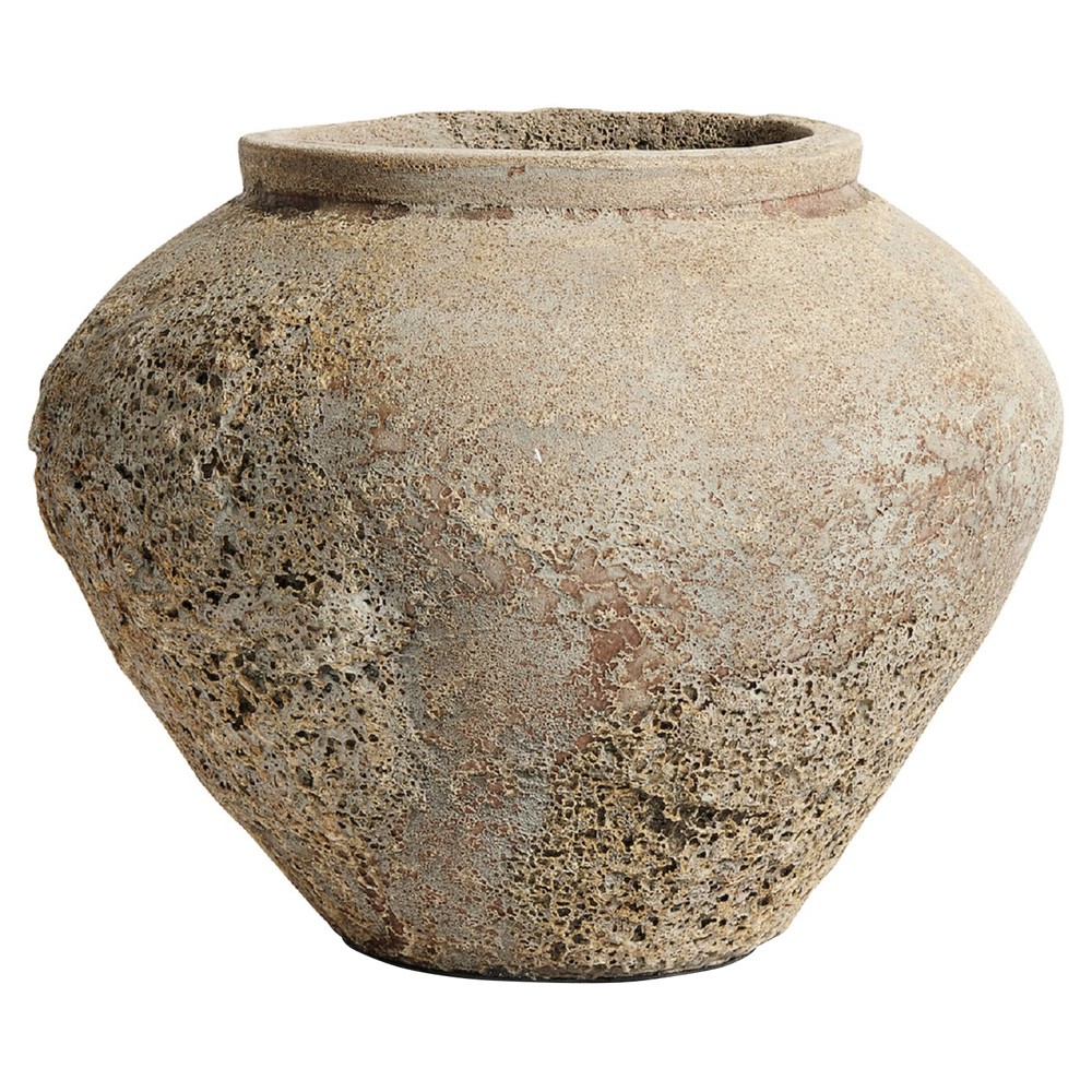 Calista French Country Sand Terracotta Decorative Jar - Small|