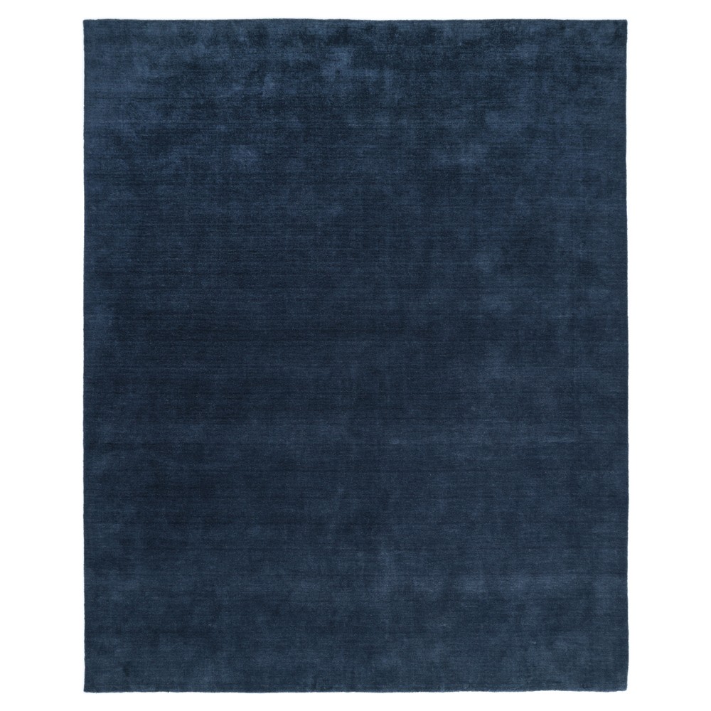Zuriel Modern Classic Navy Blue Wool Solid Rug - 5'x8'|