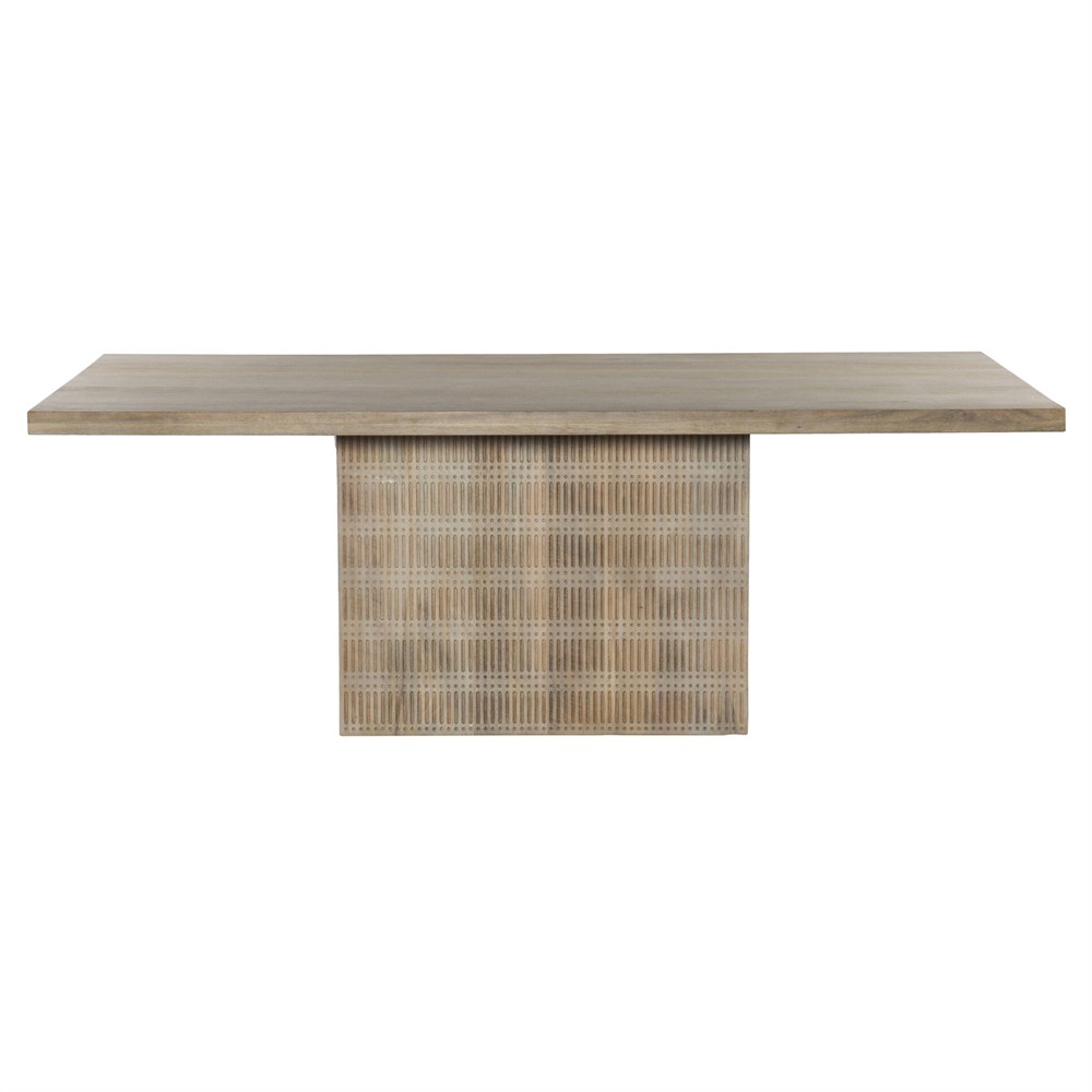 Madison Modern Classic Light Wash Mango Wood Rectangular Dining Table - 84"|