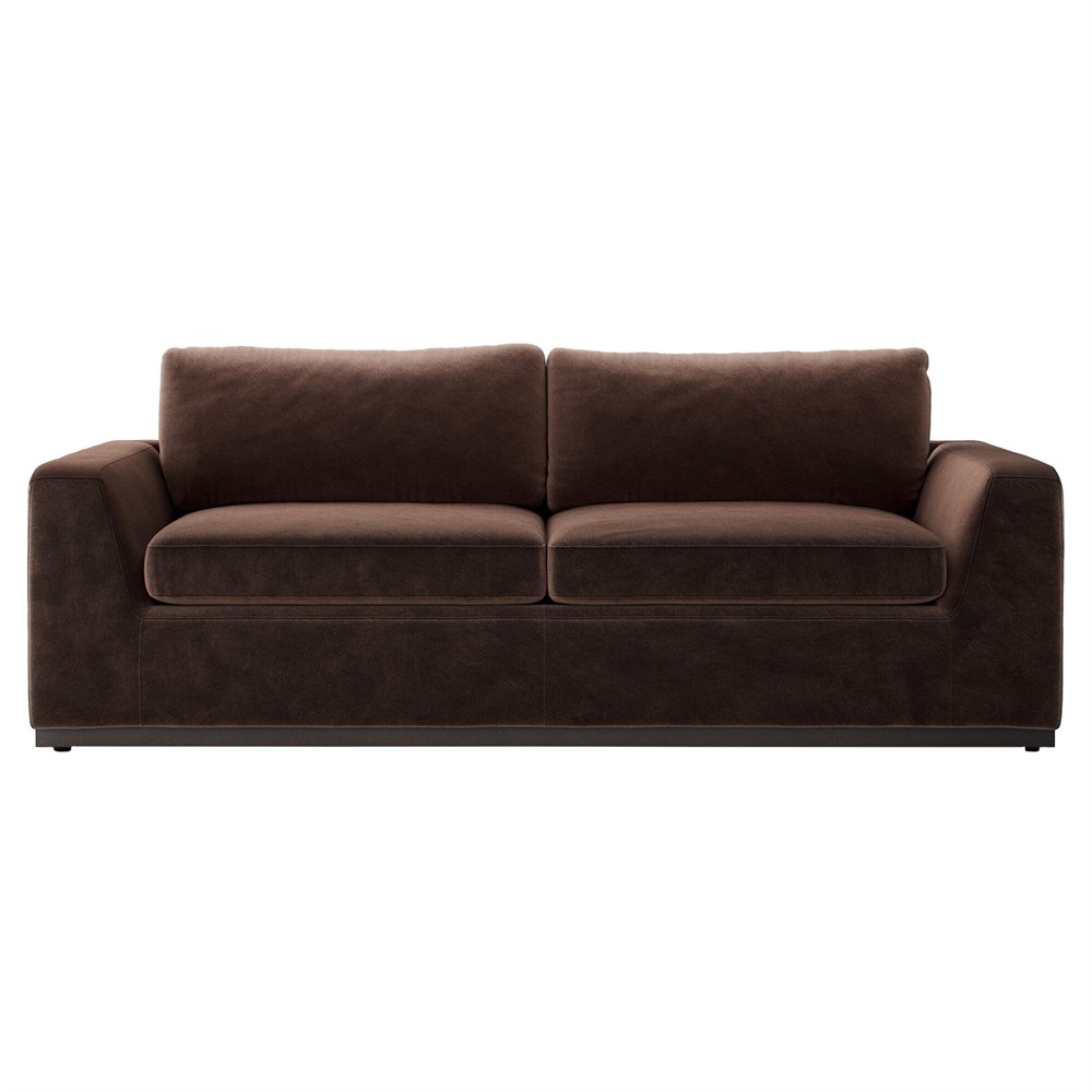Stanley Rustic Lodge Surrey Cocoa Velvet Sleeper Sofa - 89"|