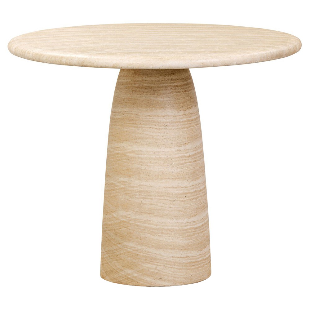 Emilia Modern Classic Sand Striae Concrete Round Outdoor Bistro Table - 36"|