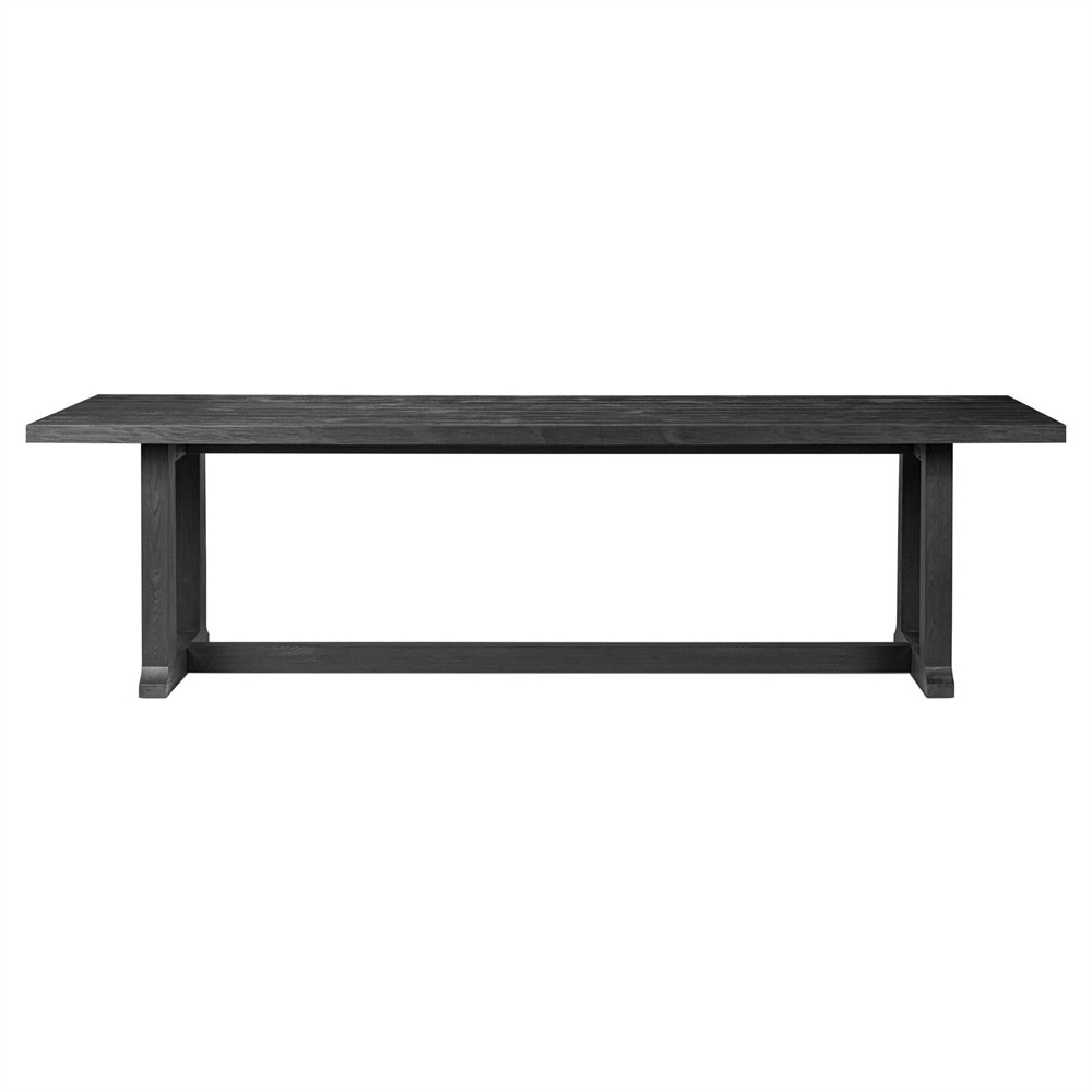 Holland Rustic Black Pine Wood Rectangular Dining Table - 110