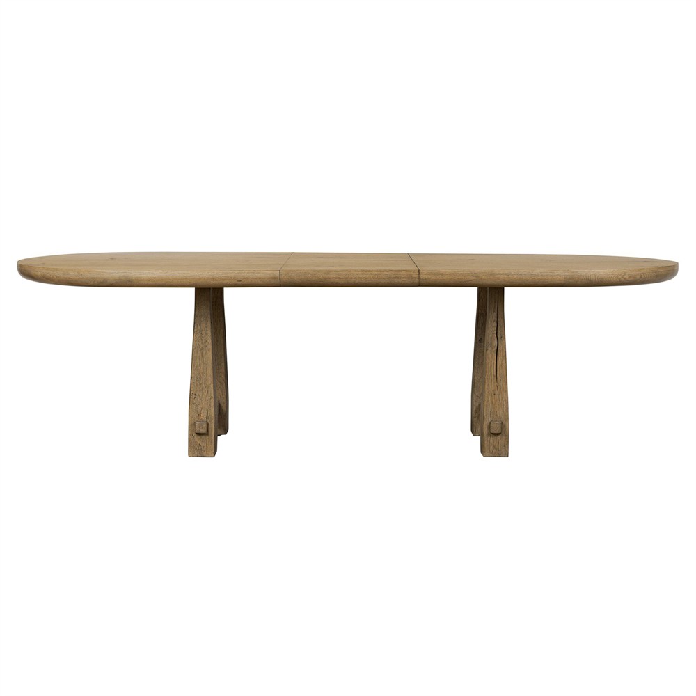 Godric Coastal Beach Drifted Oak Wood Oval Extendable Dining Table - 84 ...