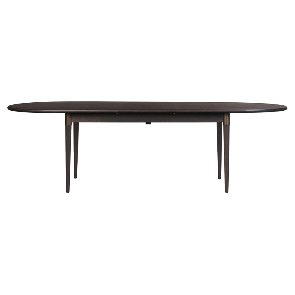 Hayden Modern Classic Black Mango Wood Oval Extendable Dining Table - 84-104"|