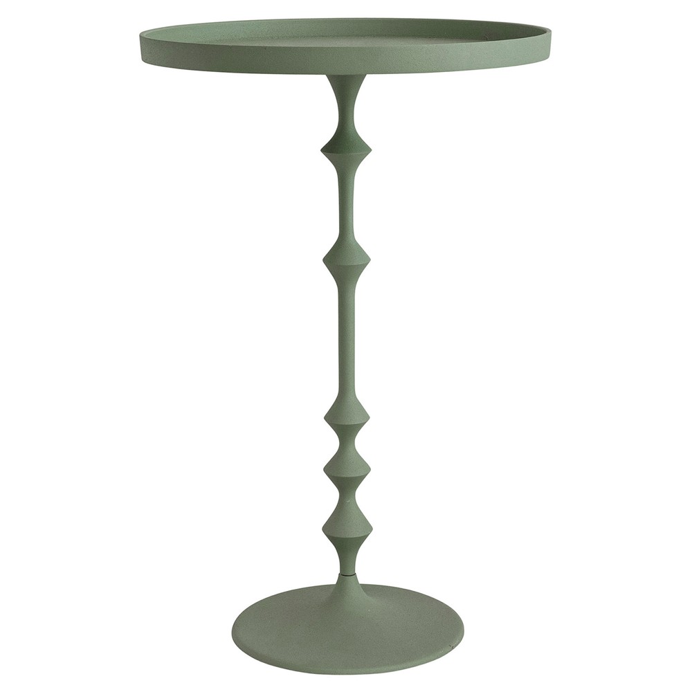 Seth Modern Classic Green Aluminum Round End Table|