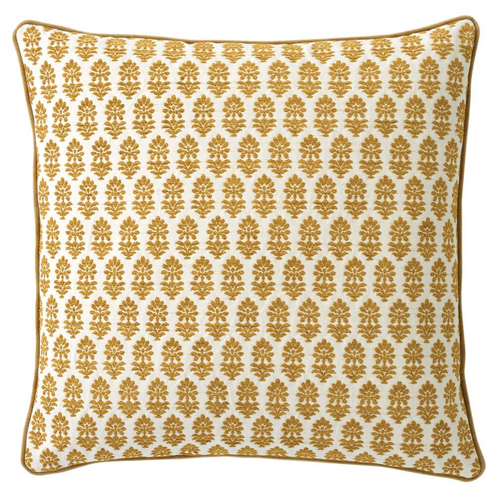 Merritt Amber Embroidered Throw Pillow - 22x22 22X22