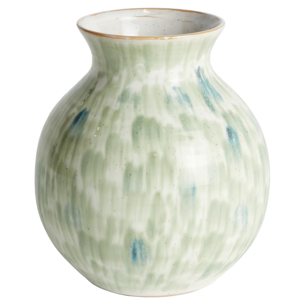 Luka Coastal Green Stoneware Bud Decorative Table Vase|