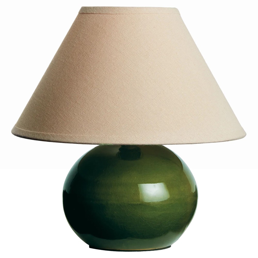 Carlisle Updated Traditional Green Ceramic Glazed Mini Table Lamp|