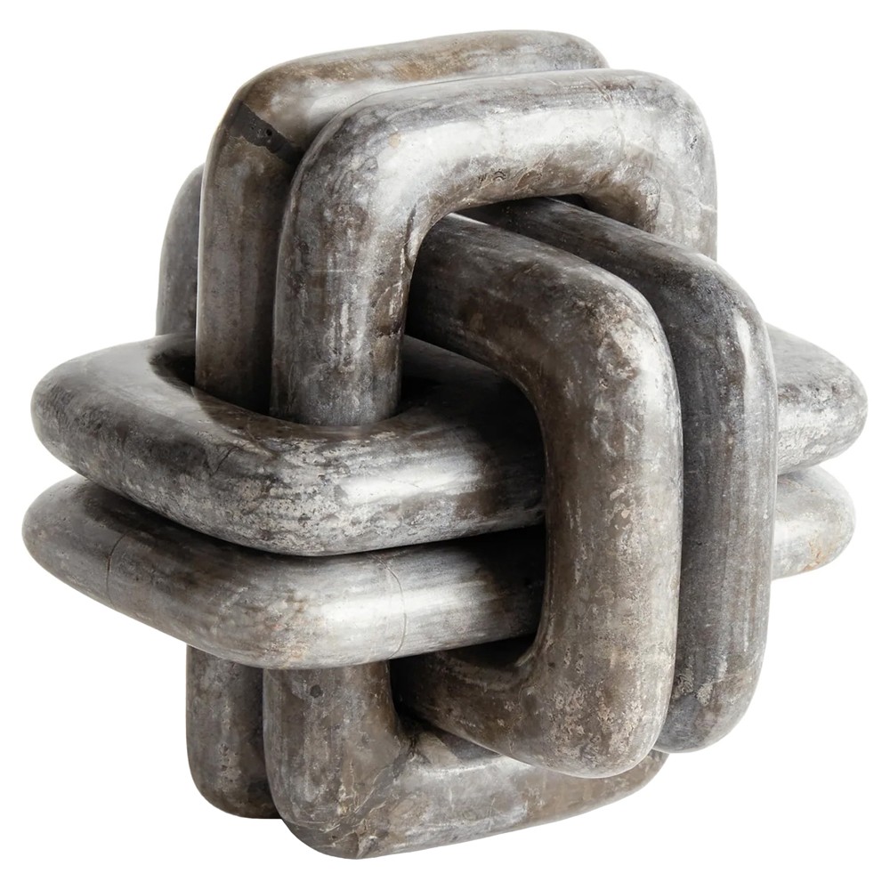 Amira Modern Classic Grey Marble Knot Decorative Sculpture|