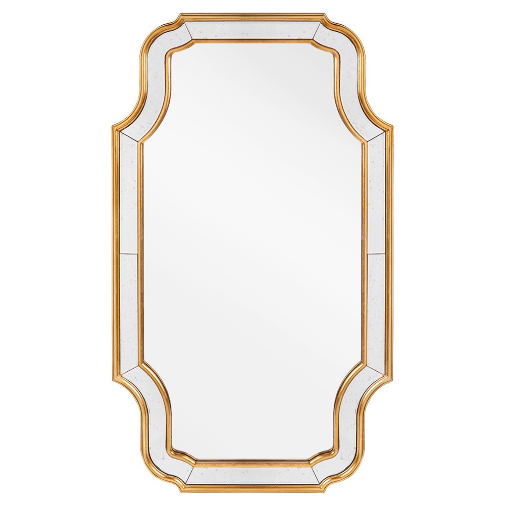 Boleyn French Country Gold Leaf Metal Arched Antique Wall Mirror - Small|